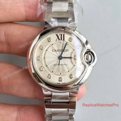 Swiss ETA Exact Knockoff Ballon Bleu de Cartier Watch SS 33mm Mid Size